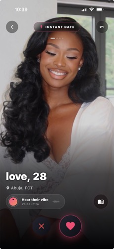 A Woomeout instant date request — love, 28, Abuja